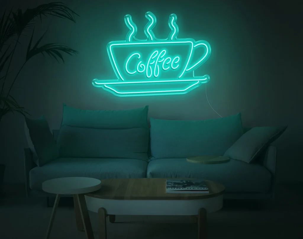 Wall sign LED yang menciptakan atmosfer yang lebih dramatis saat malam hari. Sumber: Ubuy.co.id